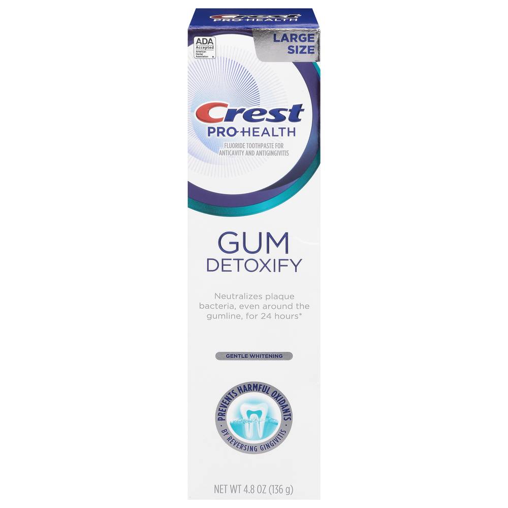 CREST Pro-Health Gentle Whitening Gum Detoxify Large Size Toothpaste (4.8 oz)