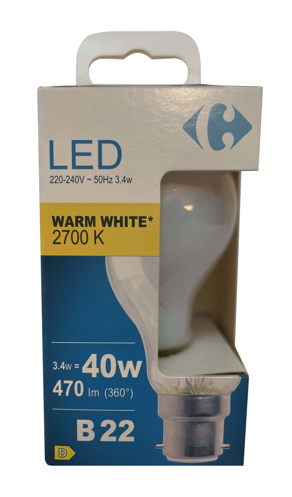 Carrefour - Ampoule led standard 40w b22 ww