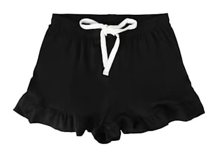 Girls Ruffle Pajama Shorts Medium Black Multi