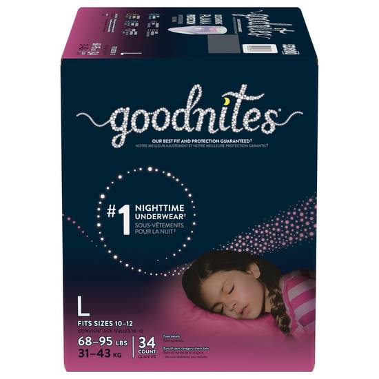 Goodnites Size L Nighttime Underwear (34 ct)