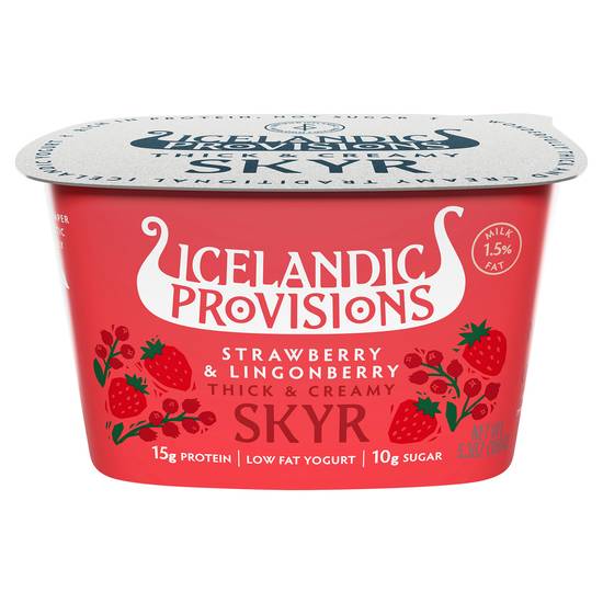 Icelandic Provisions 1.5% Lowfat Strawberry Lingonberry Skyr (5.3 oz)