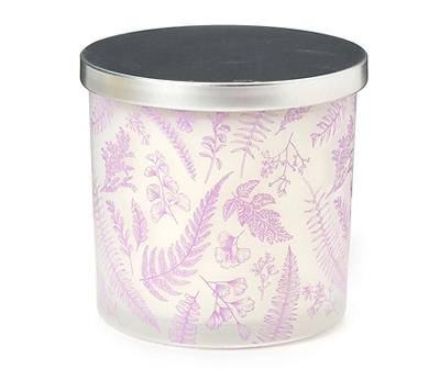 Lavender Cedarwood Purple Floral Decal Jar Candle, 14 oz.