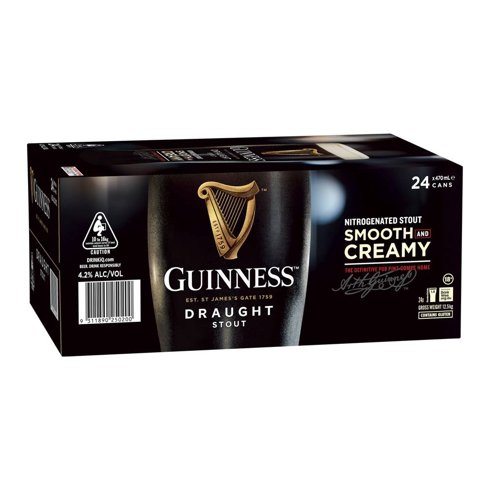 Guinness Draught Can 470mL X carton 24