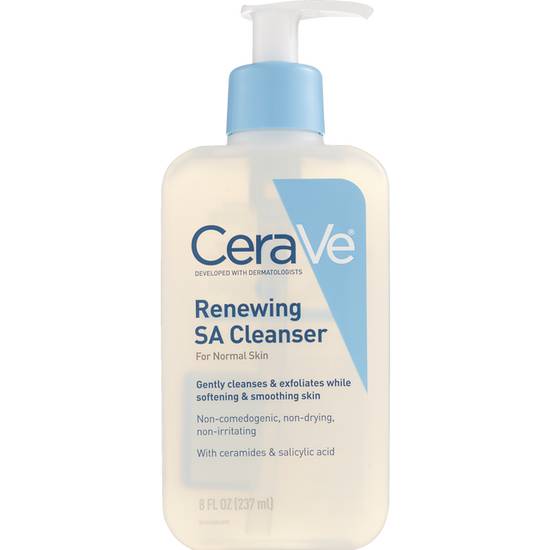 Cerave Salicylic Acid Face Wash With Hyaluronic Acid, Renewing Sa Cleanser