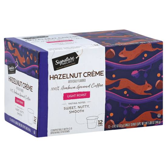 Signature Select Hazelnut Creme Light Roast Coffee Pods (12 pods)