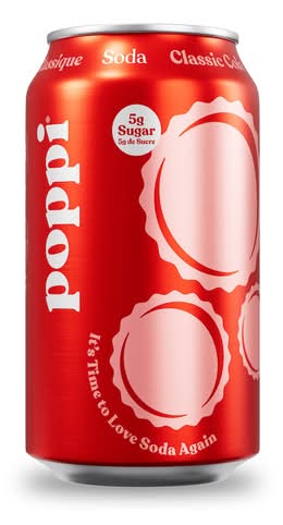 Poppi boisson gazeuse à saveur (355 ml) (cola) - poppi prebiotic soda, cola (355 ml)