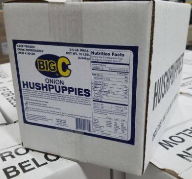 Frozen Big C - Onion Hushpuppies - 10 lb Box (1 Unit per Case)