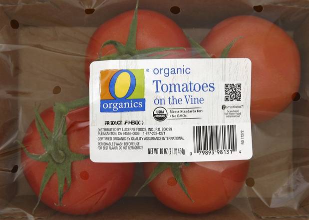 Order O Organics · Tomatoes on the Vine (16 oz) food online from Safeway store, Eureka on bringmethat.com