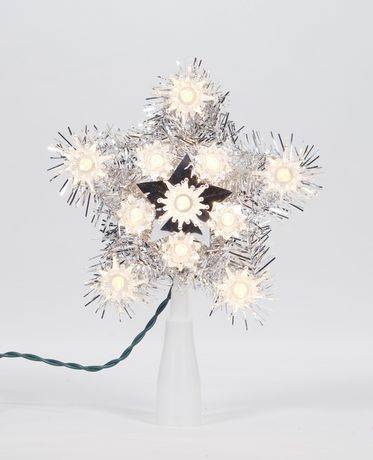 Holiday Time Star Tree Topper With Clear Incandescent Lights Silver 6"