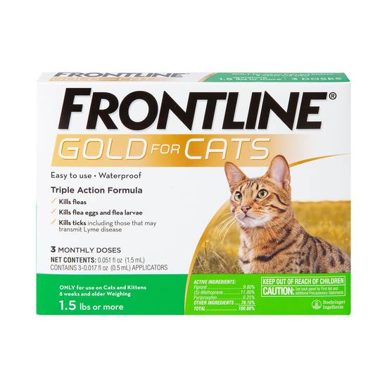 Frontline Gold Flea Tick Spot Treatment For Cats