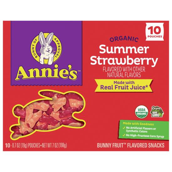 Annie's Organic Summer Bunny Fruit Snacks (strawberry )