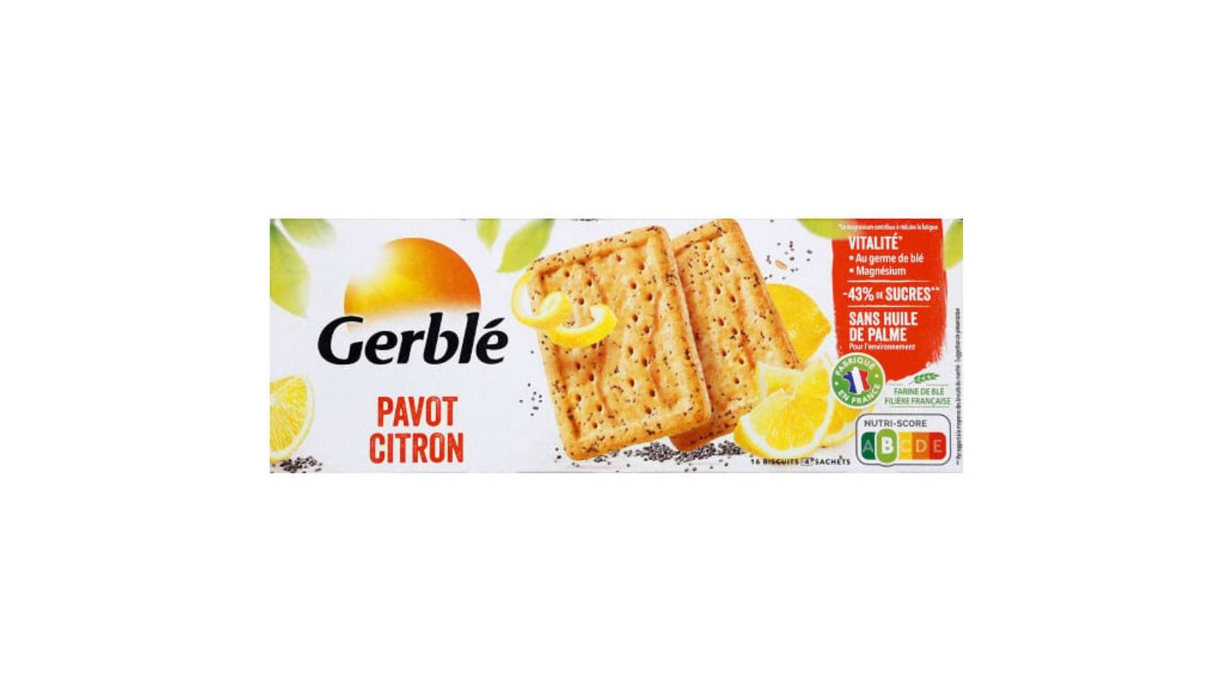 Gerblé - Vitalité biscuit pavot citron