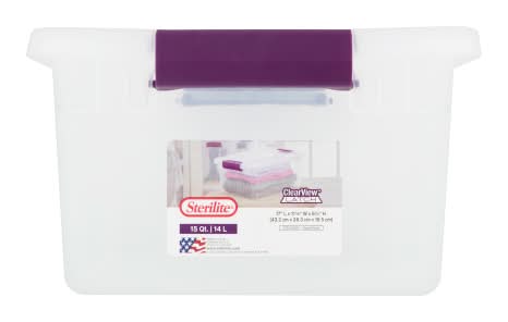 Sterilite 15 Quart Latch Plastic Storage Box