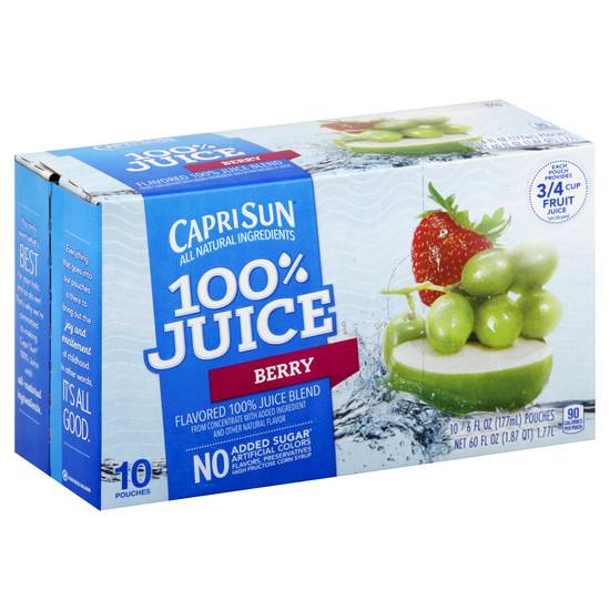 Capri Sun Berry 100% Juice Blend (10 ct, 60 fl oz)