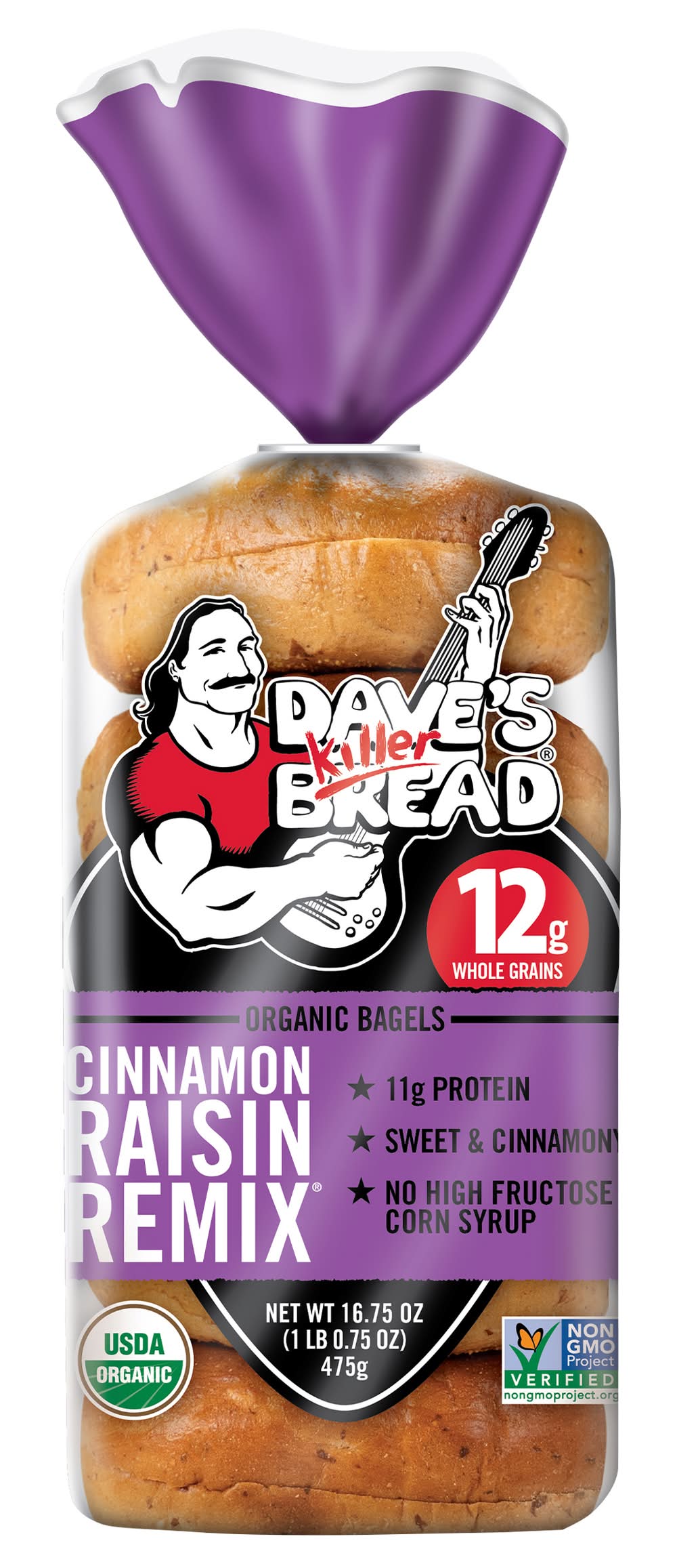Dave's Killer Bread Organic Remix Bagels, Cinnamon-Raisin (1.05 lbs, 5 ct)