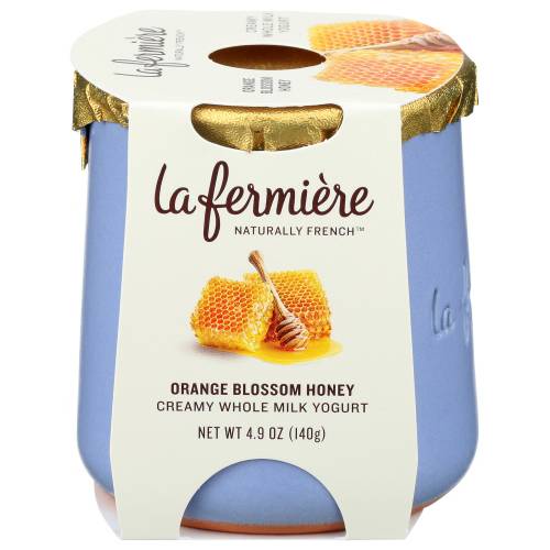 La Fermiere Naturally French Orange Blossom Honey Creamy Whole Milk Yogurt