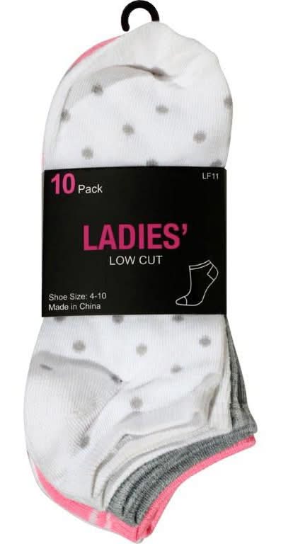 Ladies' Low Cut Socks 10 Ct
