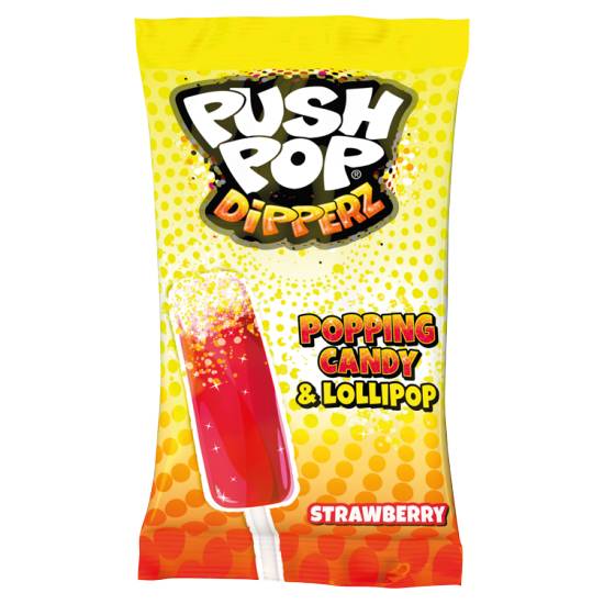 Push Pop Dipperz Popping Candy & Lollipop Strawberry (12g)