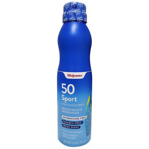 Walgreens Sport Sunscreen Continuous Spray SPF 50 Fresh - 5.5 OZ