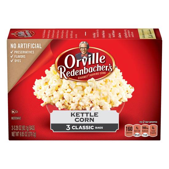 Orville Redenbacher's Kettle Corn Popping Corn Classic Bags (3 ct)