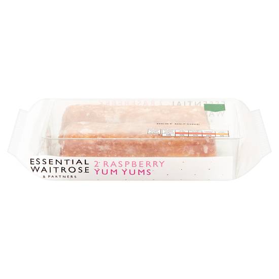 Essential Waitrose & Partners Doughnut Fingers Filled With Raspberry With Sweet Glaze (pack 2)