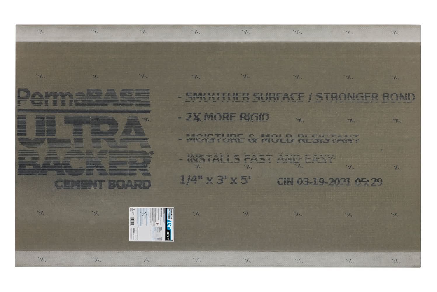 PermaBASE UltraBacker 3-ft x 5-ft x 1/4-in Cement Backer Board 1.0 Sheets