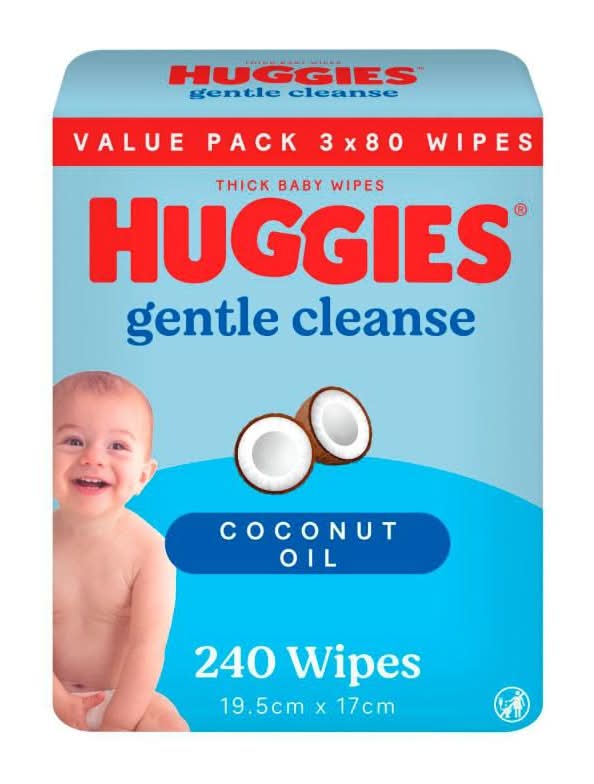Huggies Thick Baby Wipes Coconut Oil (3 pack)