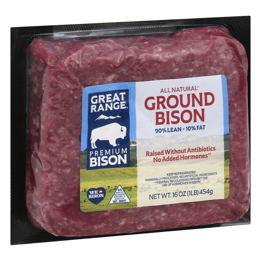 Great Range Premium All Natural Ground Bison Meat (16 oz)