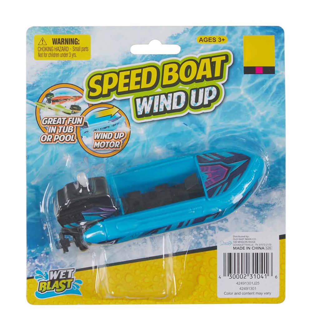 Wet Blast Wind Up Speed Boat 1 Ct - Assorted