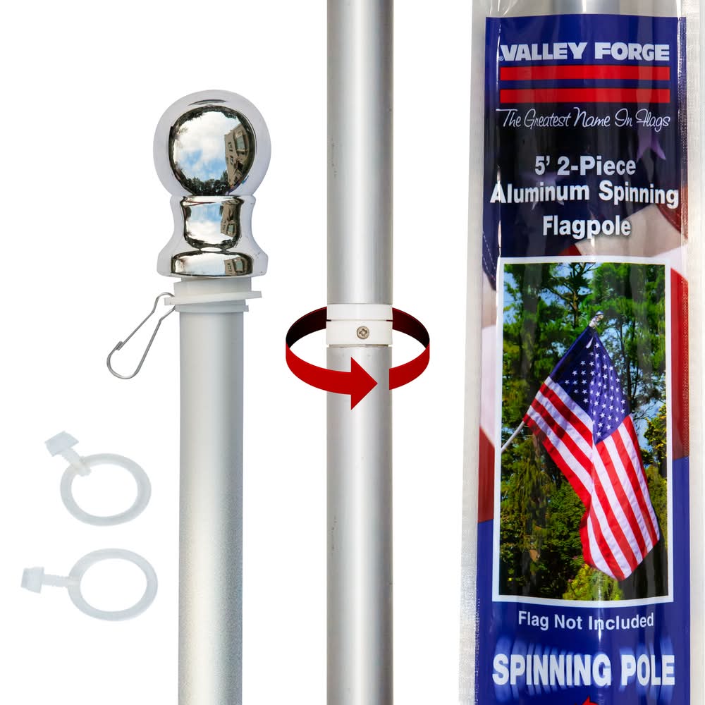 Valley Forge 5 Ft. L Aluminum Flag Pole Brushed