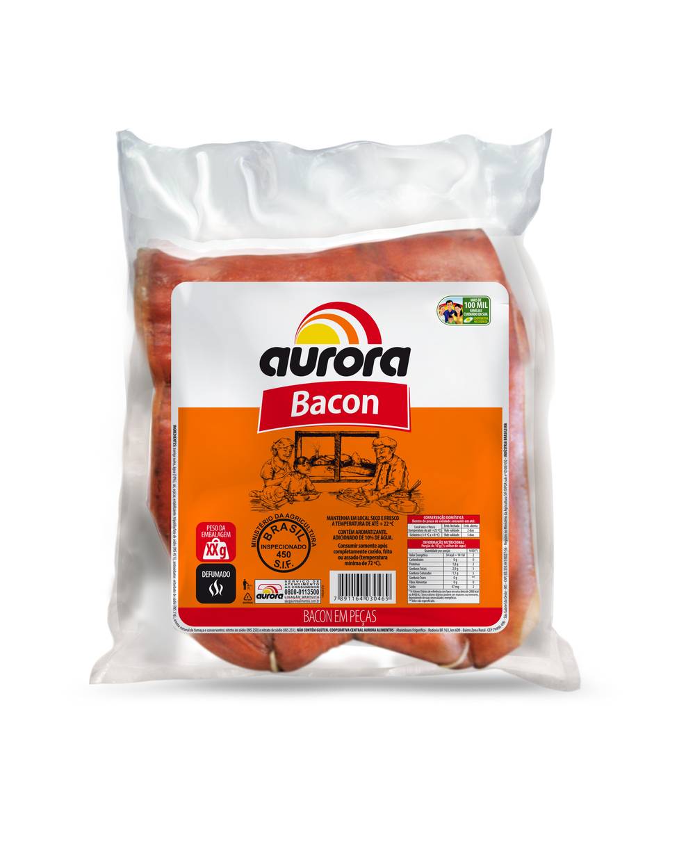 Aurora bacon em peças (unidade: 500 g aprox)