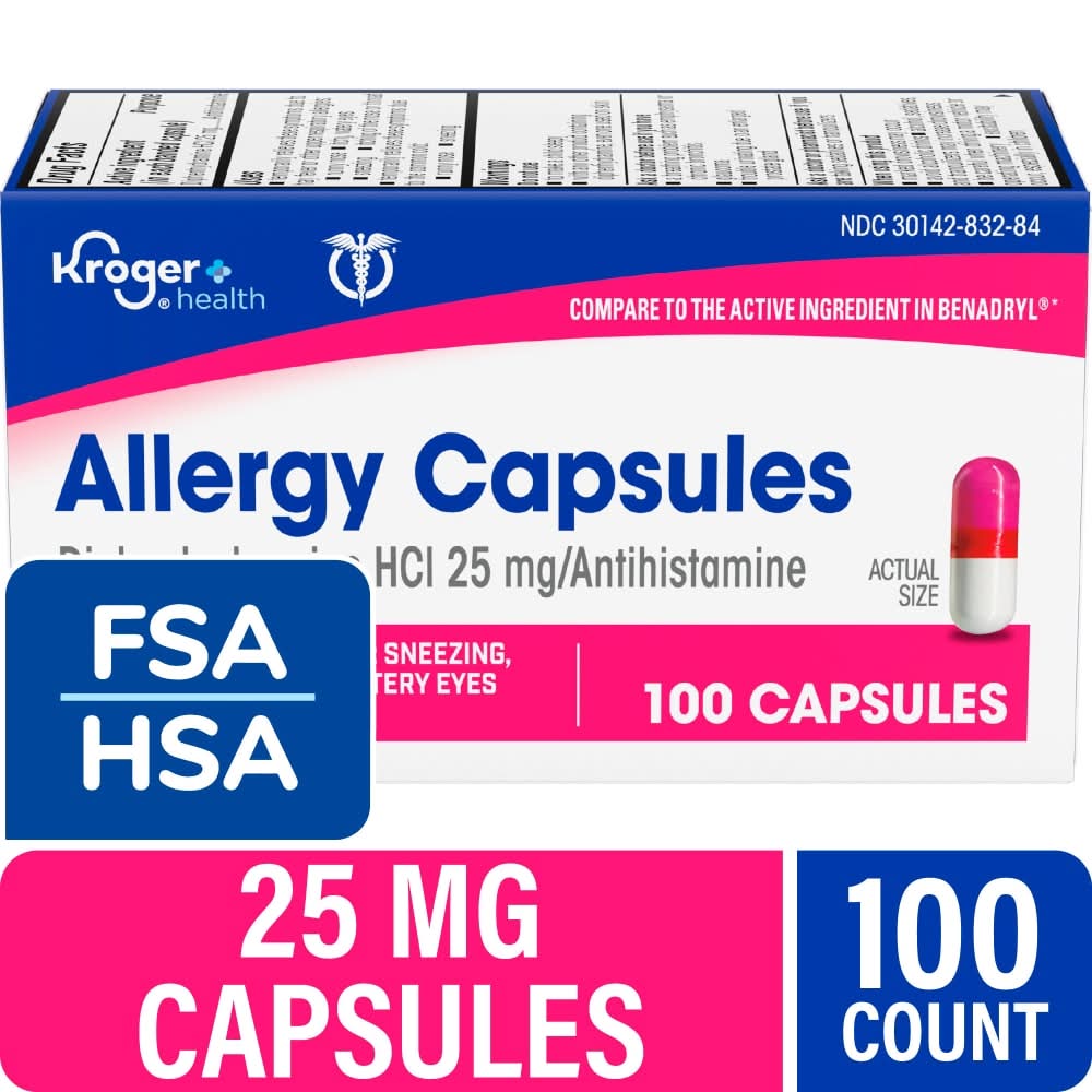 Kroger Diphenhydramine Hcl Allergy Tablets 25 mg (100 ct)
