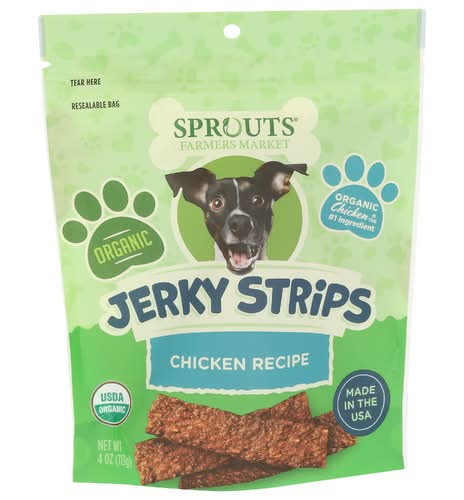 Sprouts Organic Chicken Flavor Jerky Strips Dog Treats