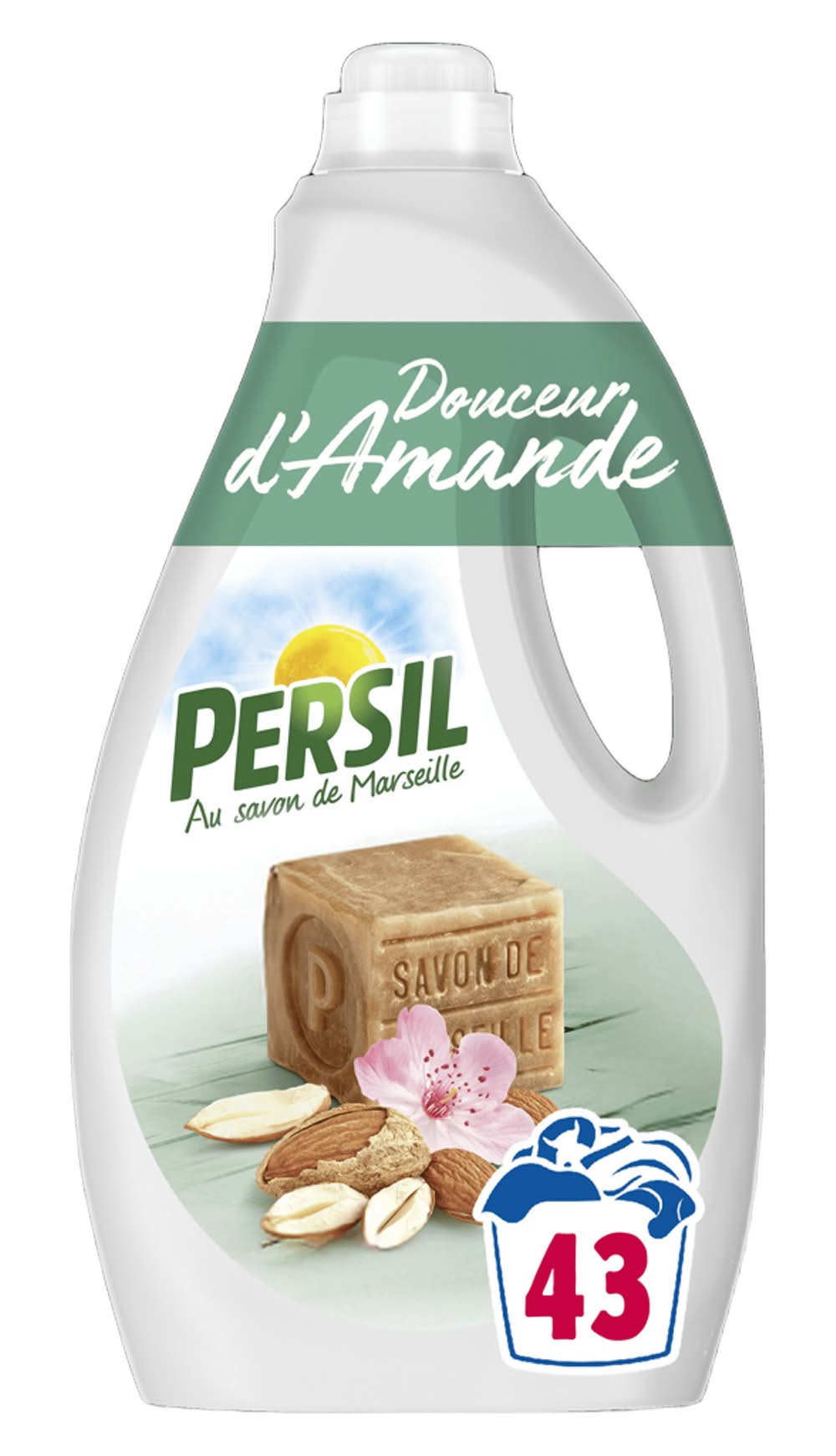 Persil - Lessive liquide au savon de marseille, douceur d'amande (1,81L)