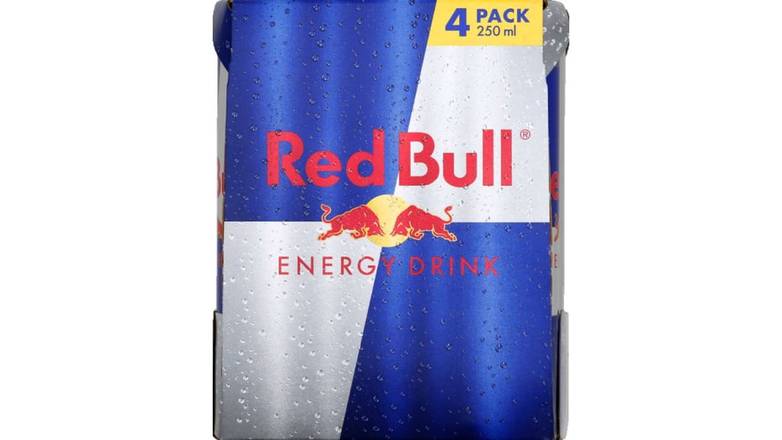 Red Bull Energy drink à base de taurine et de caféine Le pack de 4 canettes de 250ml