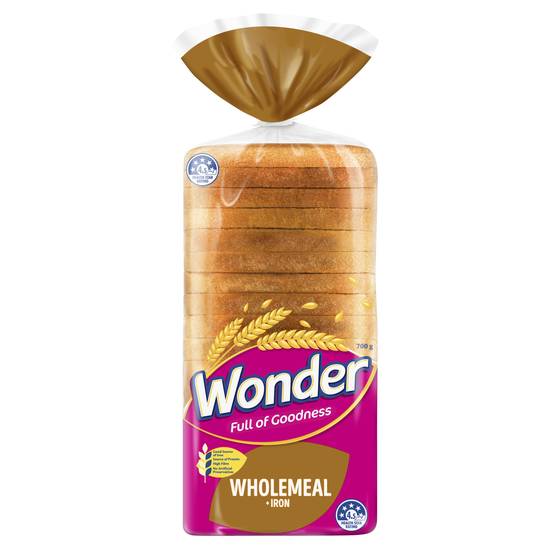Wonder White Bread Wholemeal Plus Iron 700g