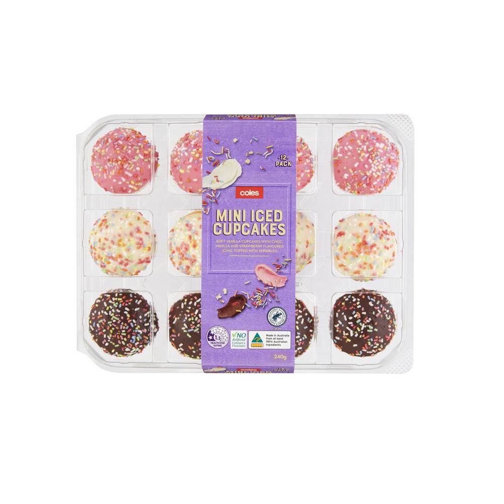 Coles Mini Iced Cupcakes