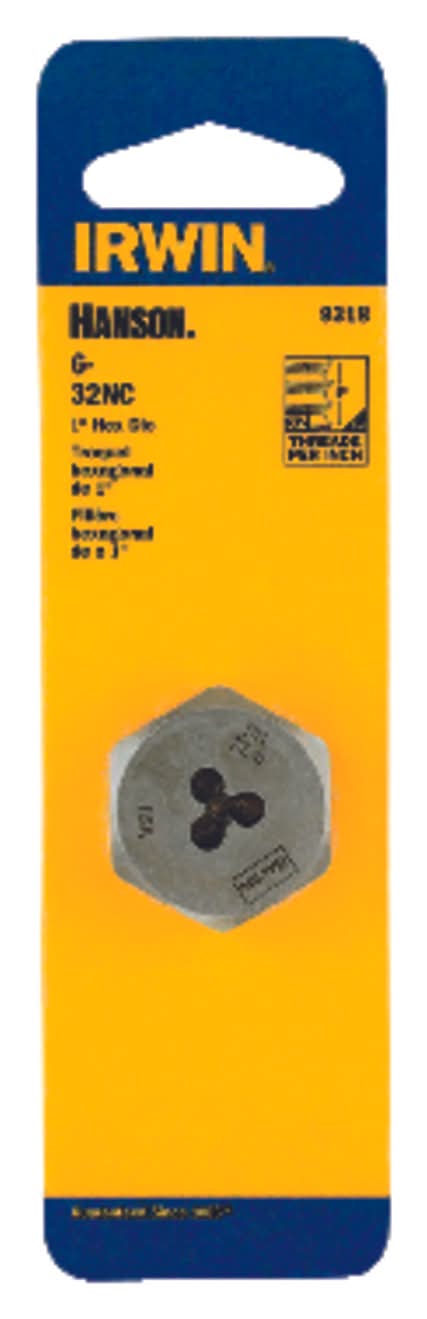 IRWIN Hanson High Carbon Steel Sae Hexagon Die 6-32 1 Pc