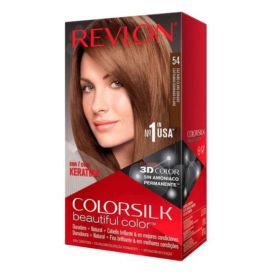 Revlon tinte para cabello colorsilk castaño claro dorado 54 (1 pieza)