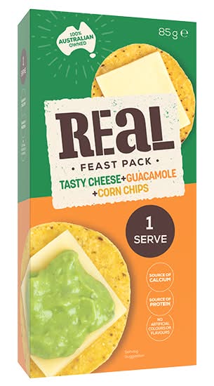 Real Tasty Cheese Guacamole Corn Chips Mexican Feast pack (85g)