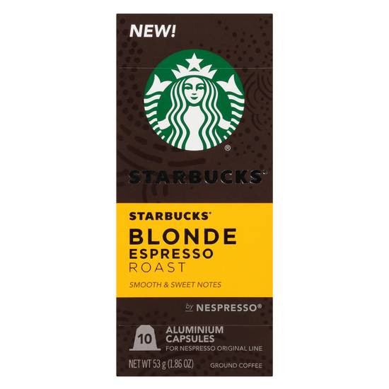 Starbucks by Nespresso Coffee Pods Blonde Espresso Roast 1.86oz 10ct