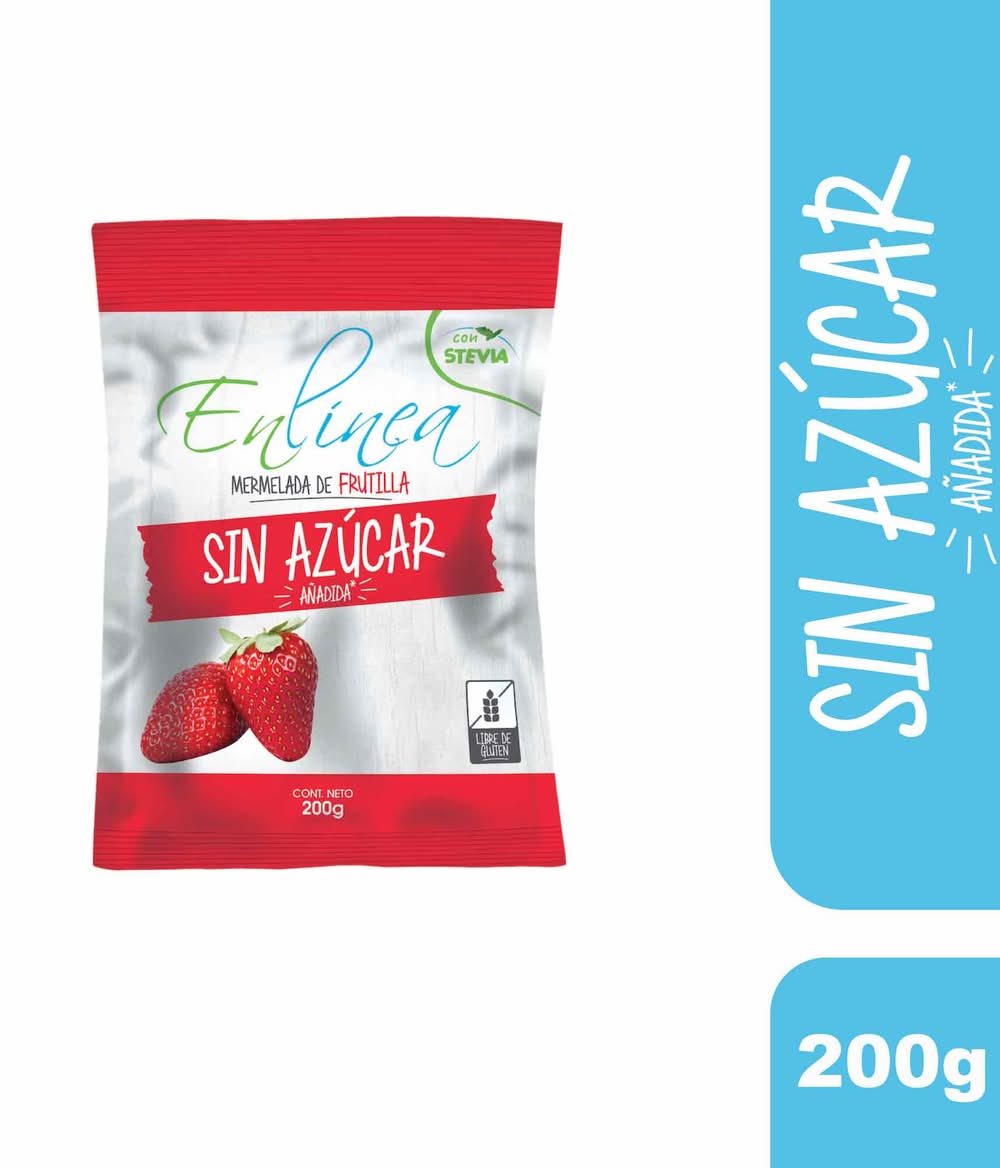 En Línea · Mermelada sin azúcar sabor frutilla (200 g)
