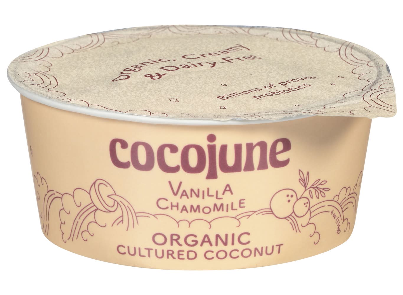 Cocojune Organic Cultured Coconut Yogurt, Vanilla Chamomile (4 oz)
