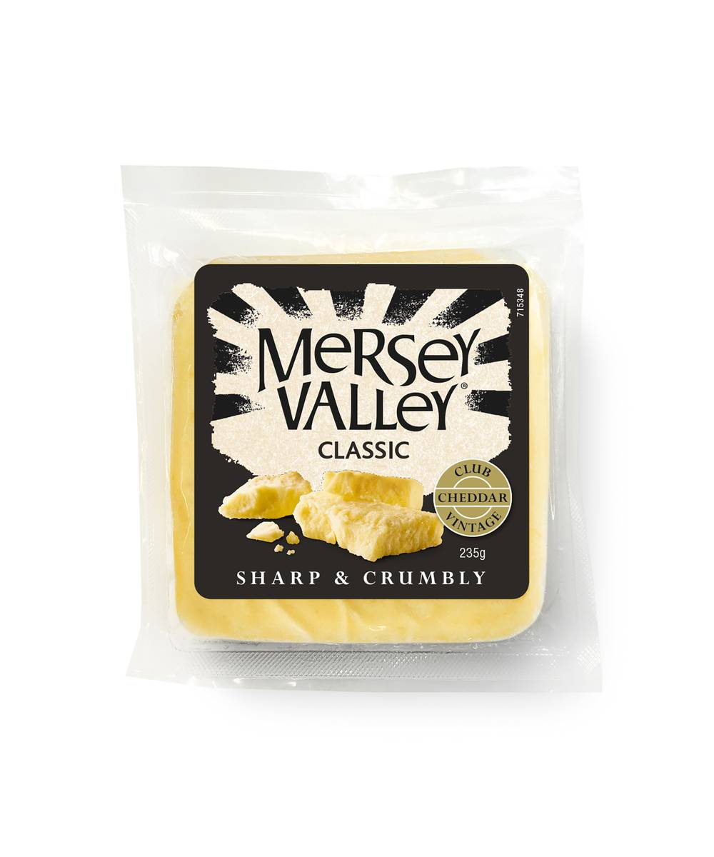 Mersey Valley Classic Sharp & Crumbly Cheddar Cheese (235g)