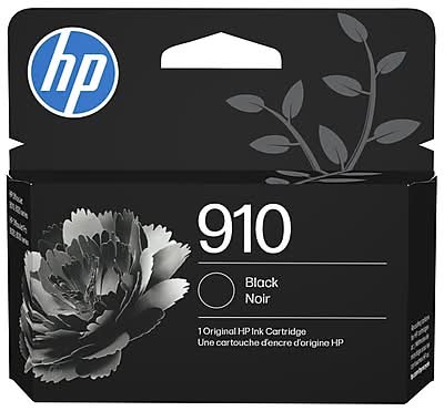 HP 910 Black Standard Yield Ink Cartridge, Prints Up to 250 Pages (3YL61AN#140)