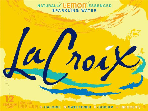 Lacroix Naturally Lemon Essenced Sparkling Water (12 pack, 12 fl oz)