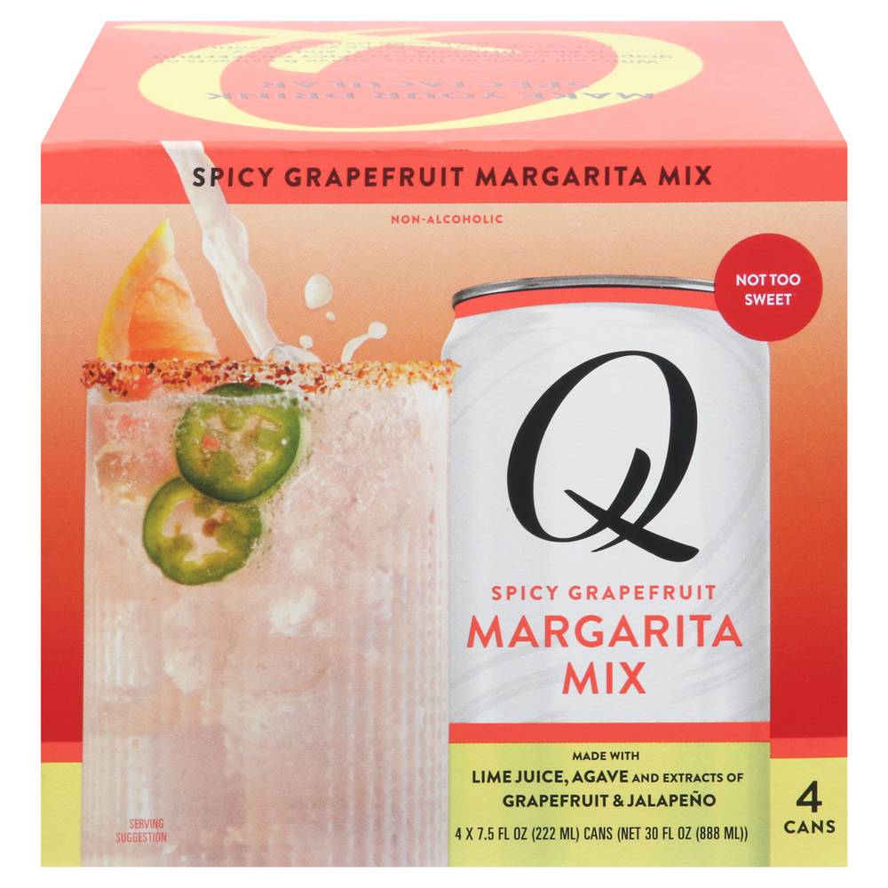 Q Mixers Mixers Spicy Grapefruit Margarita Mix, Grapefruit (4 x 7.5 fl oz)