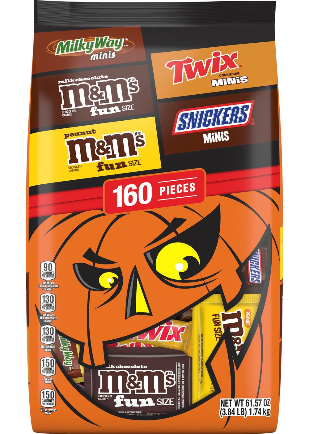 Mars Halloween Variety pack Candies, Assorted (61.57 oz, 160 ct)