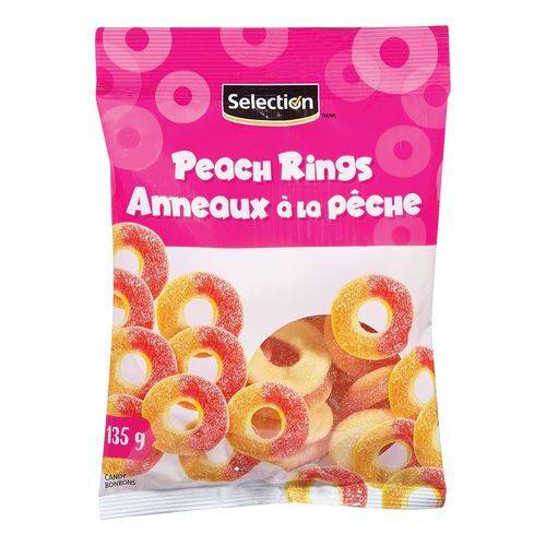 Selection garde d'anneau de pêche acide gummies (135 g) - sour peach ring gummies (135 g)