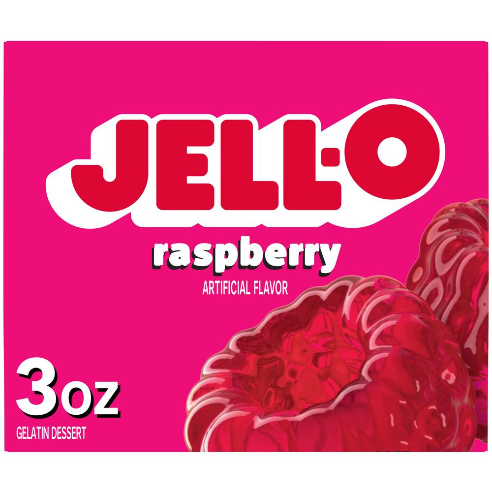 Jell-O Gelatin Dessert Mix, Raspberry (3 oz)